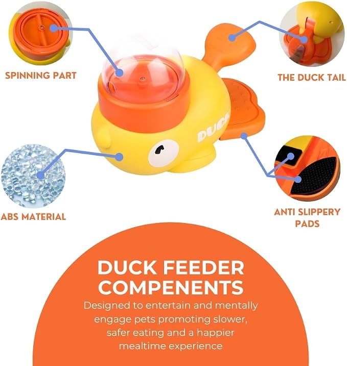 Duck Dog Treat Dispenser, Interactive Puzzle Toy, Slow Feeder Dog Bowls - Image 7
