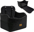 Dog Car Seats for Small Dogs Up to 35 lbs, Machine Washable Puppy Car Seat | 2-in-1 Dog Bed for Car with 6" Elevated Cushion, Dog Booster Seat with Safety Leashes, Pockets, Fits Front/Back Seats (Black) by Ishineon