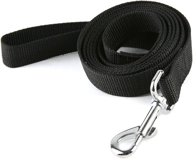 Nylon Dog Training Leash, Traction Rope, 4Ft /5 Foot /6 Feet Long, 5/8 inch 3/4 Inch 1 Inch Wide, for Small and Medium Dogs (3/4'' x 4 F, Black) by TAIDA