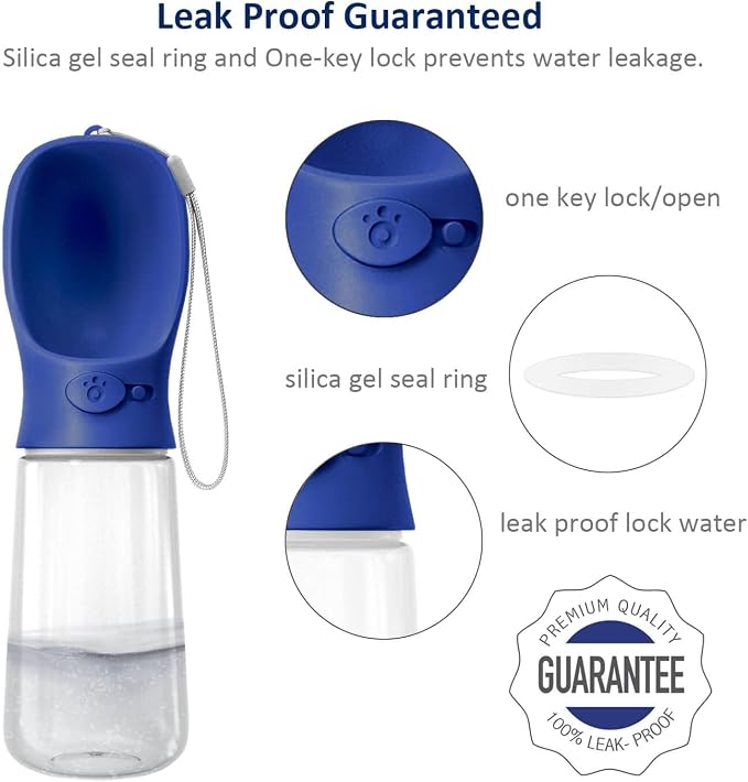 WePet Portable Dog Water Bottle, 19 OZ, Leak Proof Puppy Water Dispenser with Drinking Feeder for Pets Outdoor Walking, Hiking, Travel, Food Grade Plastic - Image 5