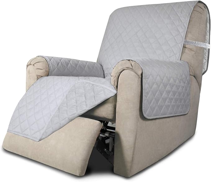 Easy-Going Reversible Couch Cover, Recliner 19 in, Light Gray/Light Gray | Machine Washable Slipcover For Dogs, Water Resistant Furniture Mat For Living Room, Non-Slip Sofa Cover, Pet Friendly by Easy-Going