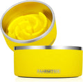 FAHRMOSIS 64 OZ Dog Bowl with Slow Feeder Insert Stainless Steel Pet Water Bowl for Medium & Large Breed Non Slip Rubber Base & Plastic Puzzle Feeder - Yellow by Fahrmosis