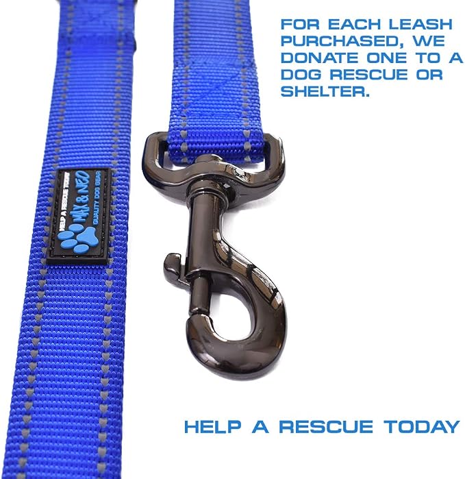 Max and Neo Reflective Nylon Dog Leash - Donate a Leash to Rescue for Each Sold (Black, 4ft) - Image 3