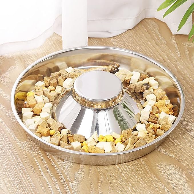 SOUJOY 2 Pack Stainless Steel Puppy Bowls, Pet Slow Feeder Bowls, Non-Skid Dog Food and Water Bowl, Feeding Weaning for Small Medium Large Dogs, Cat, Pets, Multiple Puppies - Image 8