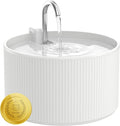 Lawfery Ceramic Cat Water Fountain, 74oz/2.2L Pet Drinking Fountain | BPA-Free Ceramic Body, Ultra-Quiet Pump, Easy Cleaning and Dual Drinking Modes for Indoor Cats and Small Dogs by Lawfery