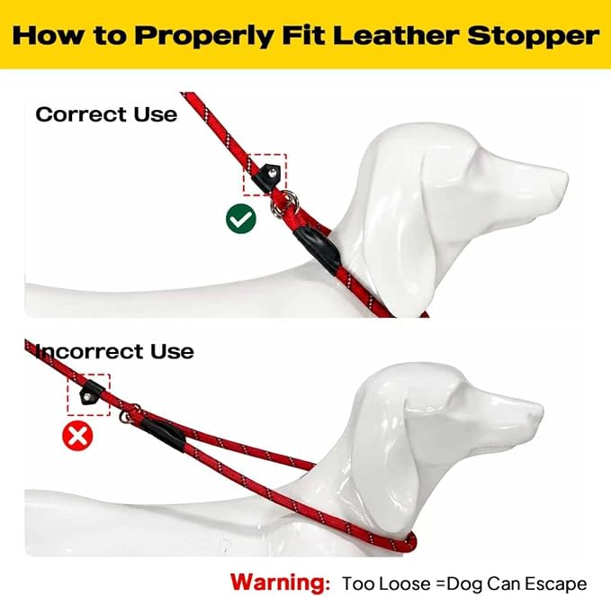 Fida Slip Lead Dog Leash 5 Pack, 6 FT x 1/2" Dog Training Leash, Red | For Large Medium Dogs, Comfortable Heavy Duty Rope Slip Leash, Highly Reflective for Night Safety, No Pull Pet Loop Leash - Image 9