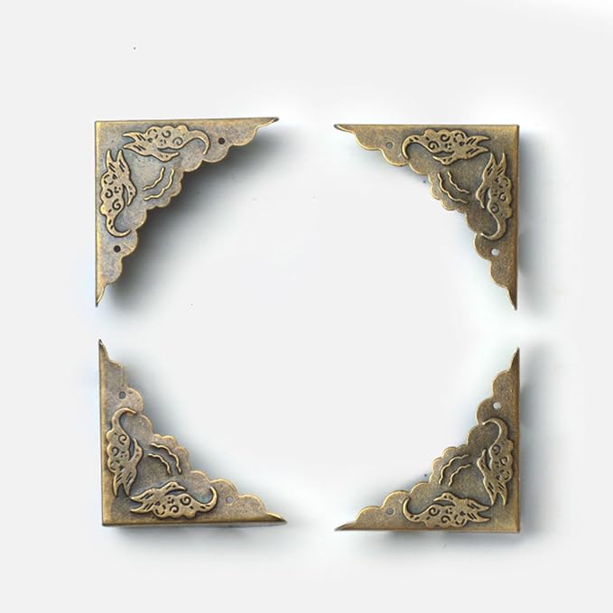 40 Pcs Metal Furniture Corner Protector,Antique Decorative Corner for Jewelry Box,for Storage Box Jewelry Case Cabinet Wooden Chest Etc. (Antique Bronze) - Image 4