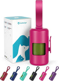 Gobeigo Dog Poop Bag Holder with Convenient Hook for Waste Bags(Hot Pink) | Silicone Strap Fits Any Leash, Large Opening for Easy Dispensing with 1 Bonus Roll of Waste Bags by Gobeigo