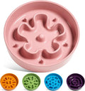 LE TAUCI Ceramic Slow Feeder Dog Bowls Small Breed, 0.6 Cups Dog Food Dish for Fast Eaters, Puzzle Bowl for Small Dogs and Cats,Pink Bloom by LETAUCI