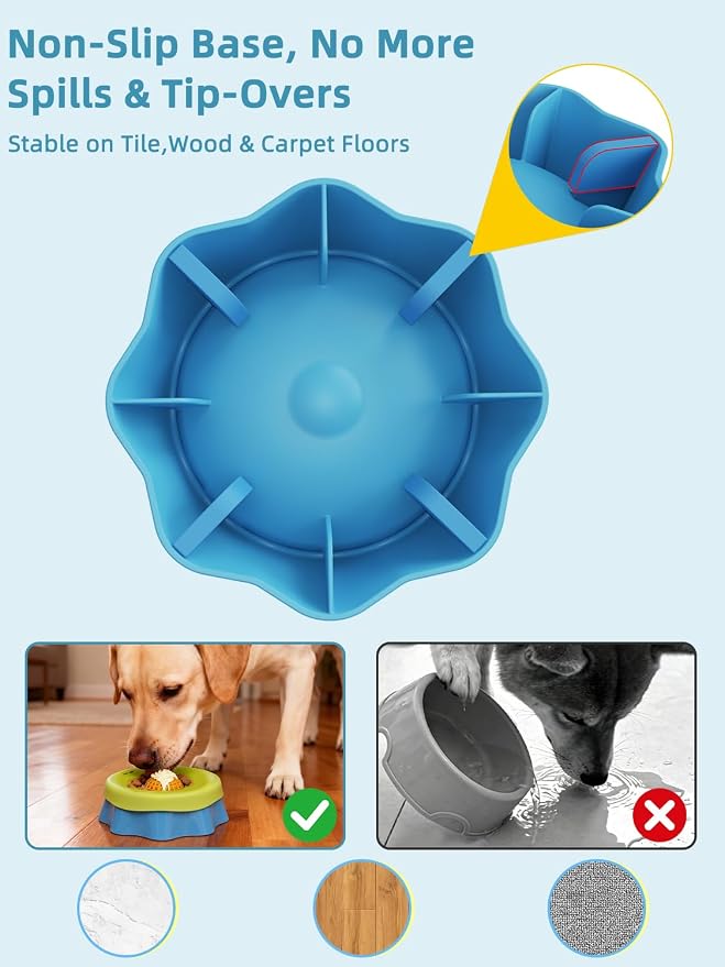 Huafly Slow Feeder Dog Bowls for Liquid Treat, Yogurt Pup Lick Toy,Bone Broth Dog Lick Bowl, for Small Large Medium Dogs Dietary Supplement or Post-op Nutrition,Include Enrichment Ball-Roll - Image 5