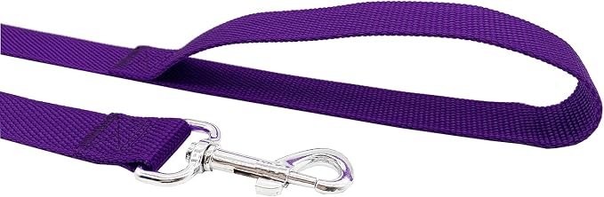 Nylon Dog Training Leash, Traction Rope, 4Ft /5 Foot /6 Feet Long, 5/8 inch 3/4 Inch 1 Inch Wide, for Small and Medium Dogs (1'' x 12 FT, Purple) - Image 3