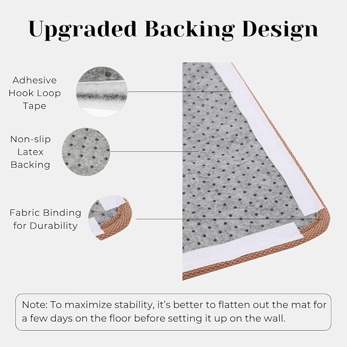 Sisal Cat Scratcher Post Mat (Use on Wall, Couch and Carpet), Durable and Shedding-Resistant Cat Scratching Surface - 21.7x13 inch with Adhesive Pads (The Cat Wave) - Image 4