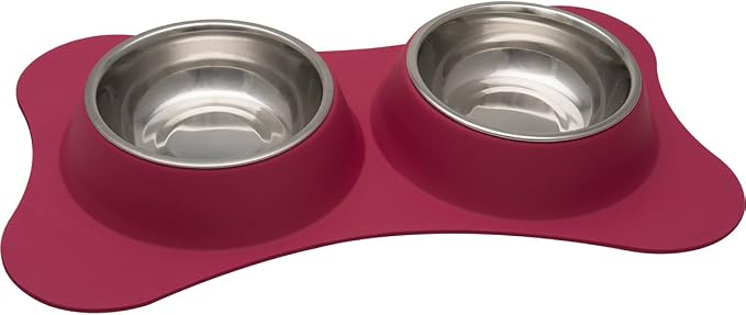 Loving Pets Bone Shaped Flex Diner for Dogs, Pomegranate Small - Image 2