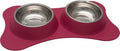 Loving Pets Bone Shaped Flex Diner for Dogs, Pomegranate Small by Loving+Pets