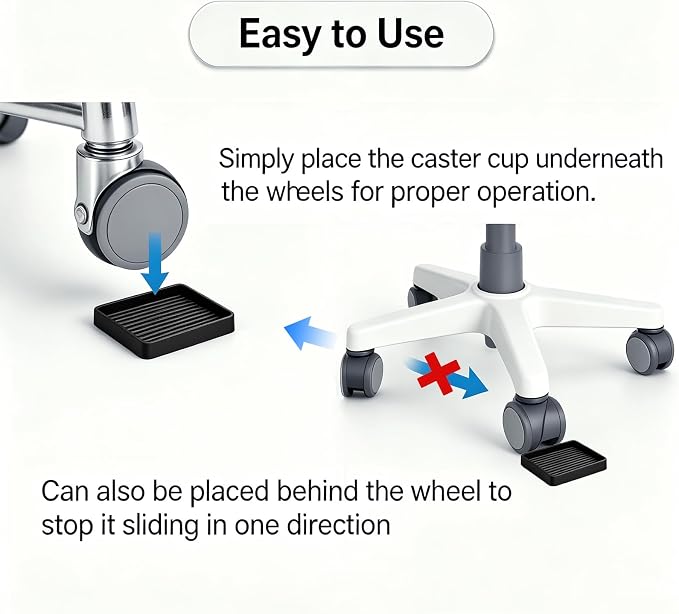 Yelanon Furniture Coasters,8 Pcs 2” Furniture Caster Cups - Non Slip Pads Hardwood Floors - Non Skid Furniture Grippers, Rubber Furniture Feet, Anti Slide Floor Protector for Bed Couch Stoppers - Image 5