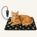 Cat Heating Pad 18x18 in with Smart Thermostat Switch and Power Line Protection Tube,Obtained MET and UL Dual Certification,Waterproof Pet Heating Pad for Cats, with Black Cloth Cover by Afullrangeofservicesforyourpet