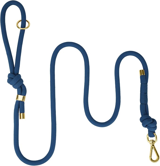 5FT Dog Leash Puppy Cat Rope Lead for Small Medium Large Dogs | Prussian Blue,with Anti-tangle Swivel Clip,Non-slip Grip Handle,Ideal for Daily Walks and Training by Sunraymascota