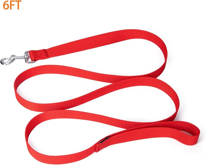Strong Durable Nylon Dog Training Leash, 1 Inch Wide Traction Rope, 6 ft 10ft 15ft Long, for Small and Medium Dog (Red, 6 Feet) - Image 5