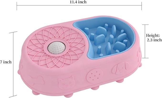 Slow Feeder Dog Bowl with Lick Mat, 2 in 1 Silicone Feeding Bowl | Promotes Healthy Eating Habits and Engaging Mealtime Experience - Image 3