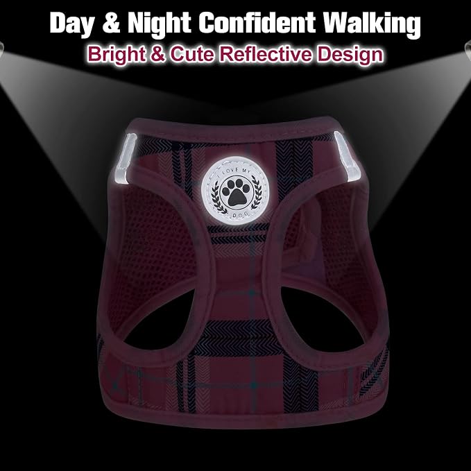 BEAUTYZOO Large Dog Harness and Leash Set,No Pull Puppy Pet Vest - Pink, L | Step-in Easy On/Off, All Season Breathable Mesh,Escape-Proof Hook & Loop,Lightweight Reflective,No Choke,Easy Walking Control - Image 7