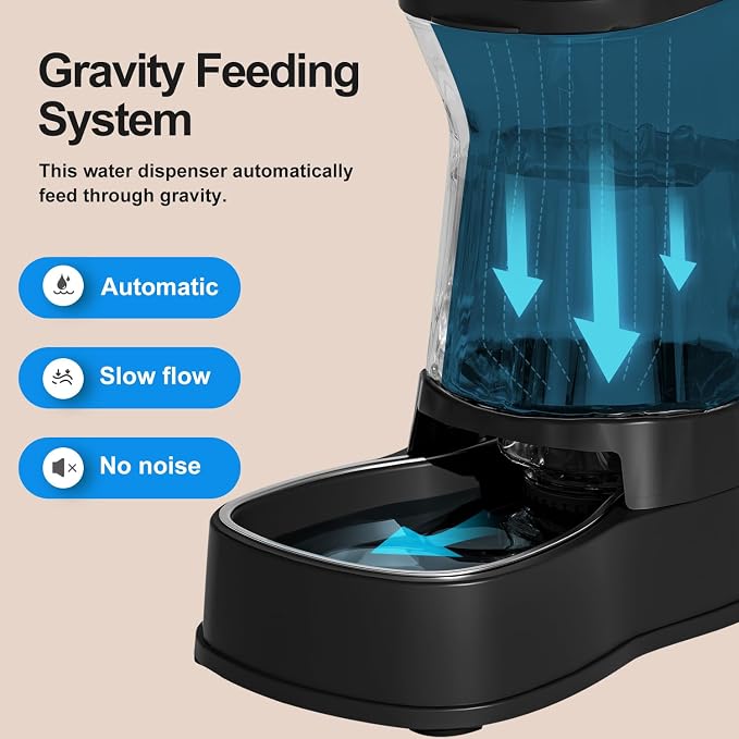 Gardner Pet Automatic Dog Water Dispenser Gravity Stainless Steel Water Waterer Feeder, Large Capacity Water Feeding Bowls for Medium & Large-Sized Dogs Cats Other Pets -(2.1 Gallon) - Image 5