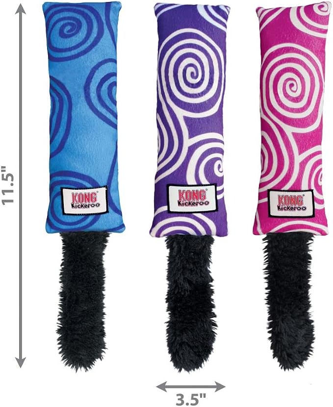KONG Kickeroo Swirl Cat Toy – Plush with Crinkle Sound, Soft Catnip Toy for Indoor Cats – Assorted Colors - Image 5