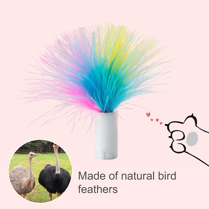 ORSDA 12Pcs Feathers Replacement and Soft Furry Accessories ONLY Fits Cat Toys, Interactive Toys for Indoor Cats-NOT fits for Other Brand Toys - Image 2