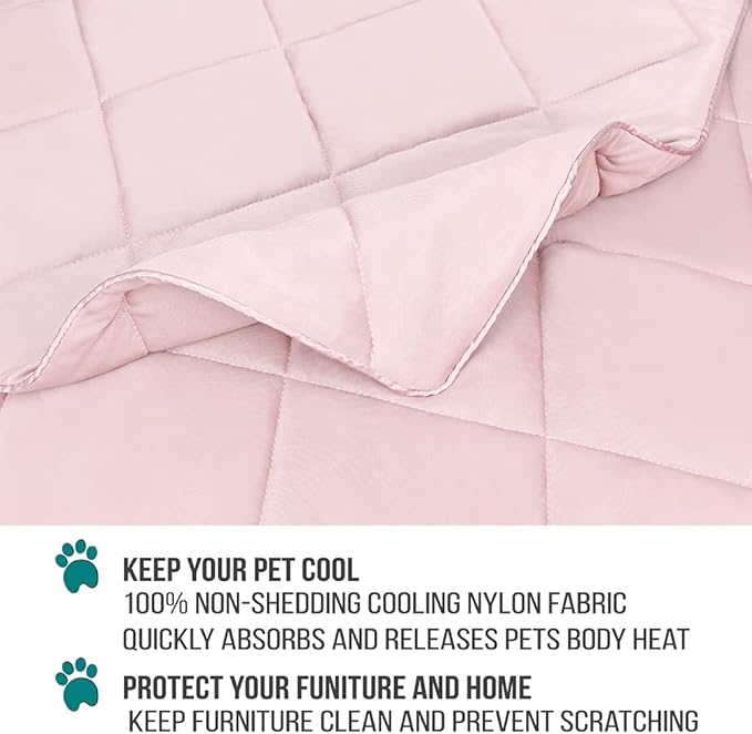 PetAmi Premium Cooling Dog Blanket | Lightweight Fluffy Pet Throw Blanket Bed Cover for Dogs, Cat, Puppies | Pet Blanket Furniture Protector Couch Sofa | Reversible Fuzzy Cozy | 90x90, Pink - Image 4