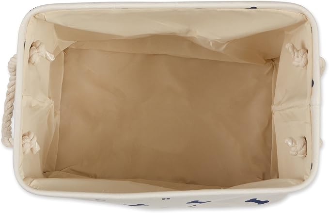Bone Dry Pet Storage Collection Paw and Bone Print, Small Rectangle, 14x8x9", Nautical Blue - Image 2
