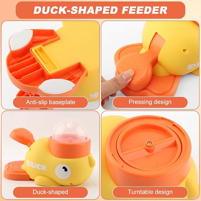 Duck Treat Dispenser for Dogs & Cats, Interactive Slow Feeder Puzzle Toy, IQ Training Enrichment Bowl, Small Animal Problem-Solving Game, Adjustable Outlet Pet Feeder - Image 5