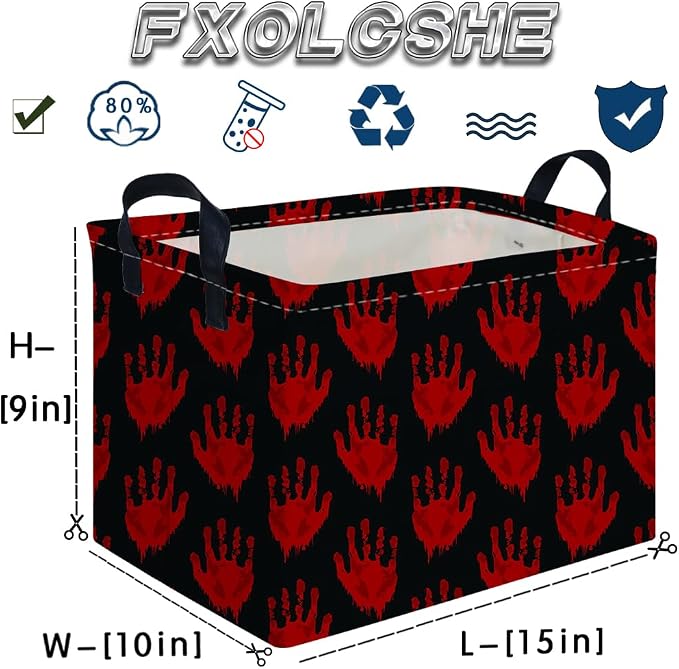 Halloween Ghost thriller basket,Empty Halloween basket,Horror and thriller decor,Trick or Treat Box for Boys and Girls,Horror decor(Handprint) - Image 7