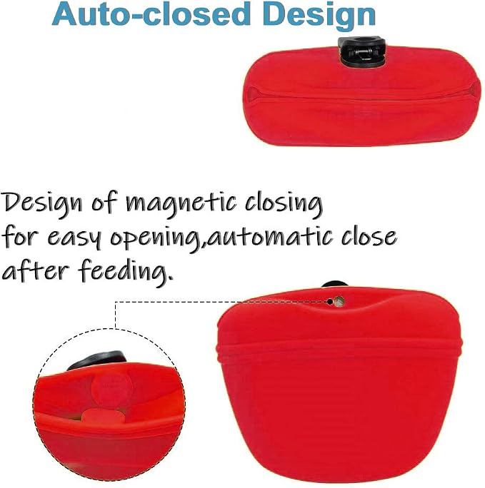 RoyalCare Silicone Dog Treat Pouch-Small Training Bag-Portable Dog Treat Bag for Leash with Magnetic Closure and Waist Clip[US Design Patent] - Image 5