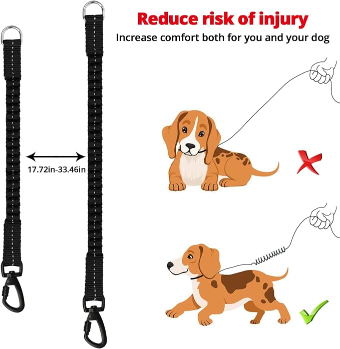 Long Dog Leash 30 FT: Heavy Duty Rope Leashes for Dogs Training with Swivel Lockable Hook Reflective Threads Bungee and Padded Handle - Dog Lead for Large Small Medium Dogs Outside Walking Hiking Pink - Image 5