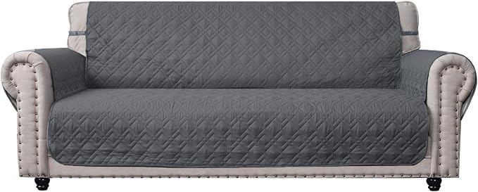 Ameritex Couch Sofa Slipcover 100% Waterproof Nonslip Quilted Furniture Protector Slipcover for Dogs, Children, Pets Sofa Slipcover Machine Washable (Dark Grey, 68") by Ameritex