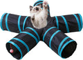 Pet Cat Tunnel, 5 Way Tunnels for Indoor Cats, Collapsible Pet Tunnel for Kitten, Puppy, Rabbit, 25cm-Wide Tunnels, Durable & Breathable, with Peek Hole Toy Ball by Tamiplay