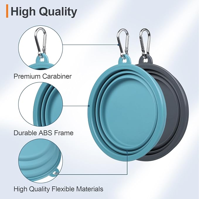Kytely Collapsible Dog Bowls for Travel, 2Pack Dog Portable Water Bowl, Foldable Pet Food Bowl with Clasp, Pet Cat Feeding Cup Dish for Traveling, Walking, Hiking - Image 5
