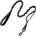 rabbitgoo Tactical Dog Leash, Heavy Duty Training Bungee Lead | Military Leash with 2 Padded Control Handles for Medium Large Dogs, No Pull for Shock Absorption, Reflective, Black, 5.2FT by rabbitgoo