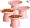 Ceramic Elevated Cat Bowls - 6.2 Inch Extra Wide Raised Cat Food and Water Bowl Set for Indoor Cats, Whisker-Friendly Ceramic Cat Dish for Elder Big Cats & Small Dogs,Pink,4 Pack by KITCHENLESTARaddsmorebeautifulcolourstoyourlife