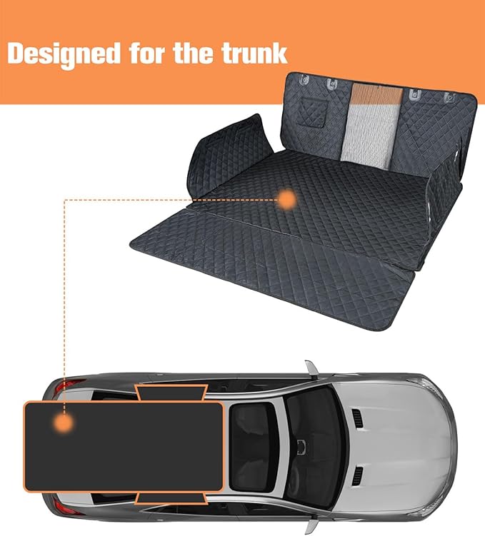 PETICON SUV Cargo Liner for Dogs, Trunk Cover with Mesh Window for Pet View | Waterproof Cargo Cover with Bumper/Side Flaps, Dog Seat Cover with Non-Slip Mat, Prevents Scratches, Pet Hair, Mud, and Dirt - Image 3