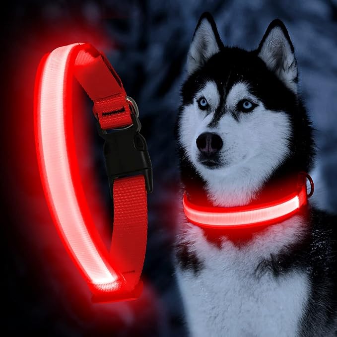 LED Dog Collar, Dog Light Up Collar,for Night Walking (Red, X-Large) | Full Adjustable,Waterproof,Nylon,Soft,Super Bright Light Collars for Small Medium and Large Dogs,USB C to Charge - Image 7