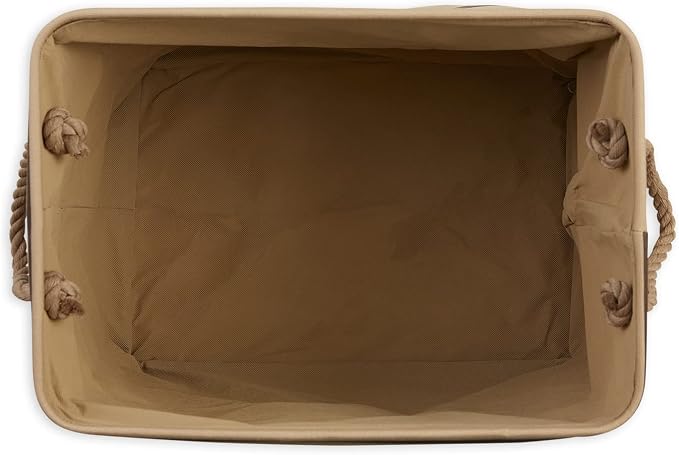 Bone Dry Pet Storage Collection Striped Paw Patch Bin, Large Rectangle, Brown - Image 4