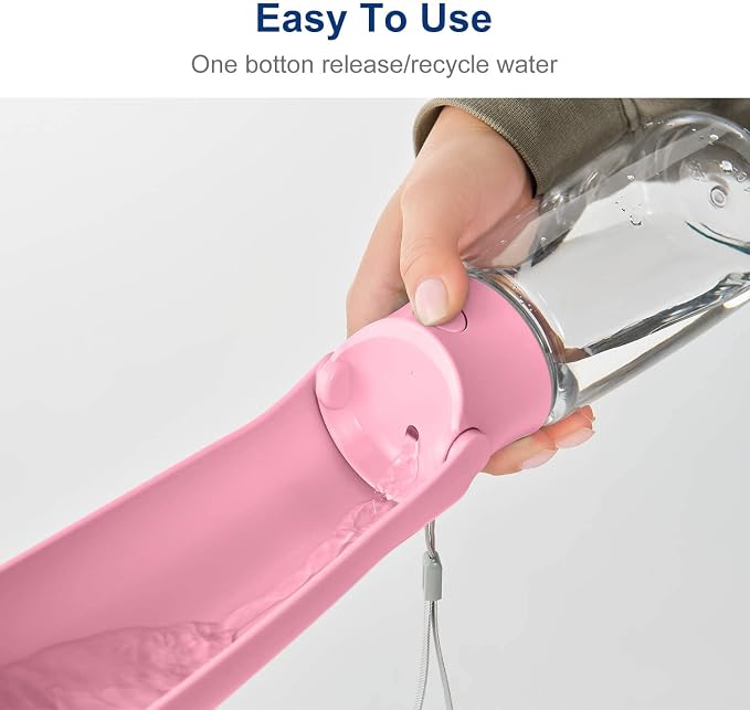 WePet Foldable Portable Dog Water Bottle Puppy Water Dispenser with Drinking Feeder, 19 OZ, High-Temperature Resistant Leak Proof for Pets Outdoor Walking, Hiking, Travel, Food Grade Plastic BPA Free - Image 2