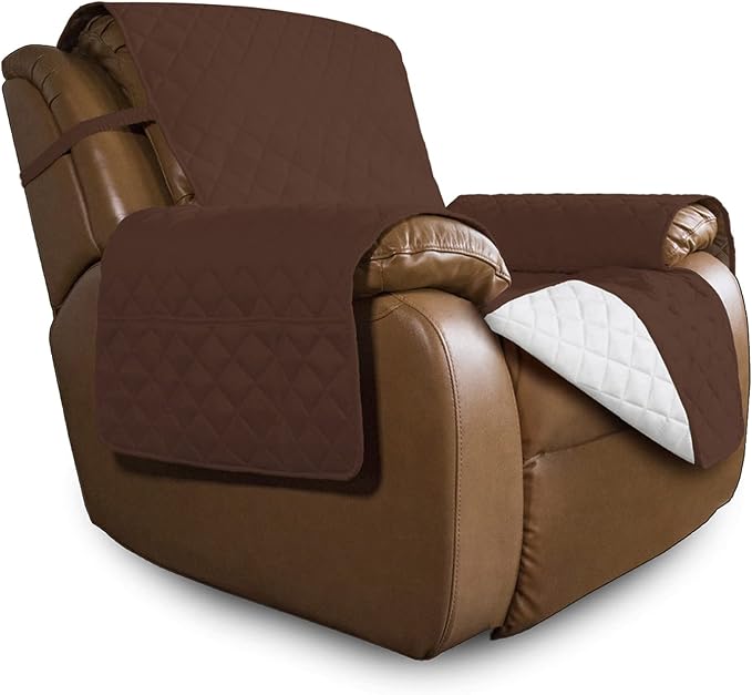 Easy-Going Reversible Couch Cover, Oversized Recliner, Coffee/Ivory | Machine Washable Slipcover For Dogs, Water Resistant Furniture Mat For Living Room, Non-Slip Sofa Cover, Pet Friendly by Easy-Going