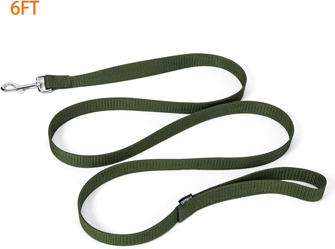 Strong Durable 6 ft Nylon Dog Training Leash, 1 Inch Wide Traction Rope, for Small and Medium Dog (Military Green, 6 Feet) - Image 2