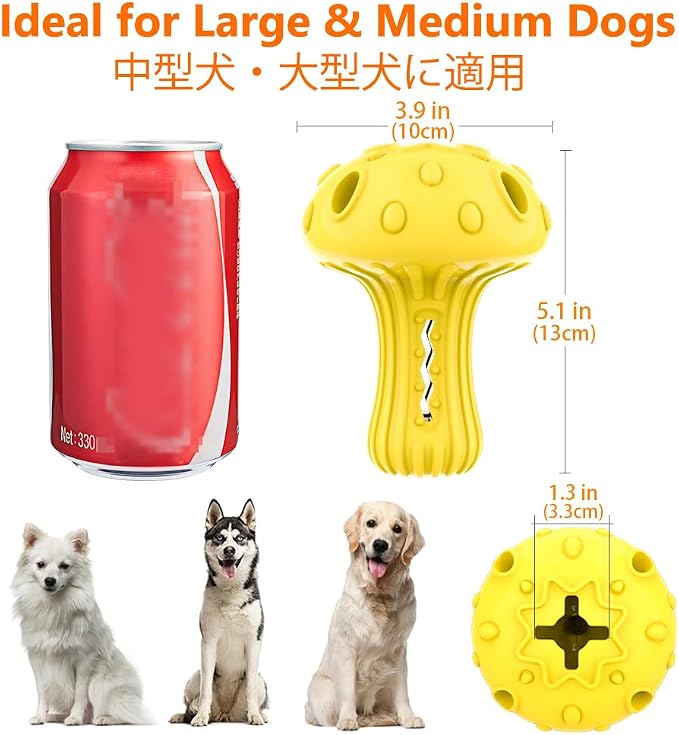 SCHITEC Dog Chew Toy for Large & Medium Dogs, Rubber Treat Dispensing Toy for Aggressive Chewers, Interactive Slow Feeder Tough Puzzle Toys Teeth Cleaning - Image 6