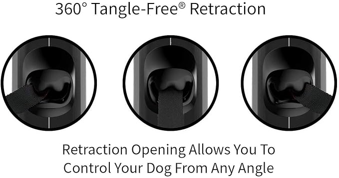 TUG Oval 360° Tangle-Free Retractable Dog Leash with Integrated Waste Bag Dispenser (Medium, Grey) - Image 4
