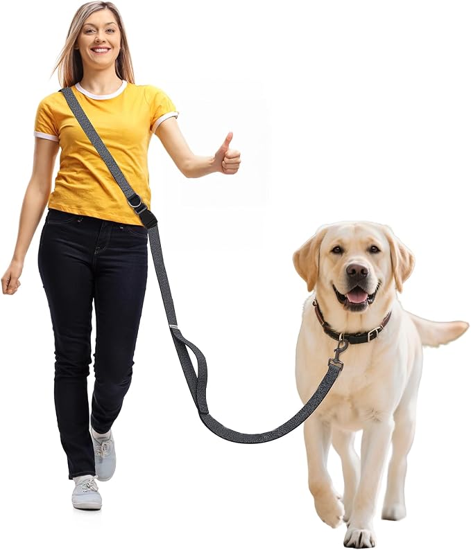 Hands Free Dog Leash,Galaxy Reflective,Crossbody Dog Leash,Black | Galaxy Reflective • Emergency Control Handle • Heavy-Duty Hardware • Multi-Way Wear by JCHOUSEPetSupplies