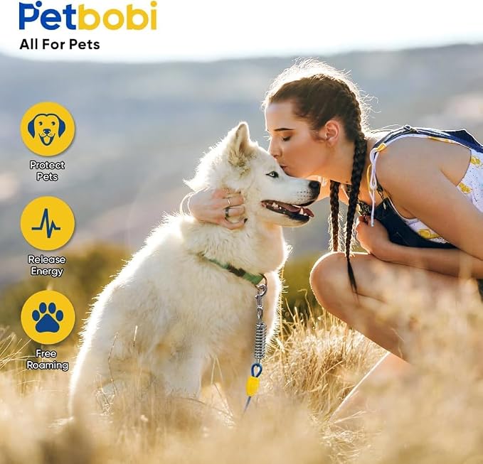 Petbobi Dog Tie Out Cable and Stake, 30ft Heavy Duty Dog Leads for Yard | 4in Shock Spring, 16in Spiral Ground Anchor, 360° No-Tangle Swivel, Chew-Proof Rustproof Wire, Up to 120 lbs, Outdoor Camping - Image 6