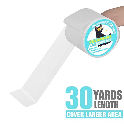 Polarduck Anti Cat Scratch Tape: 3 inches x 30 Yards Cat Training Tape 100% Transparent Clear Double Sided Cat Scratch Deterrent Tape Furniture Protector for Couch, Carpet, Doors, Pet & Kid Safe - Image 4