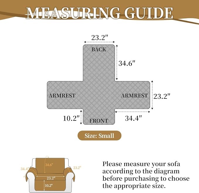 Velvet 100% Waterproof Chair Covers for Living Room Sofa Armchair Cover Washable Couch Arm Chair Slipcovers for Dogs Non Slip Quilted Furniture Protector with Pockets (Small, Silvery Grey) - Image 4